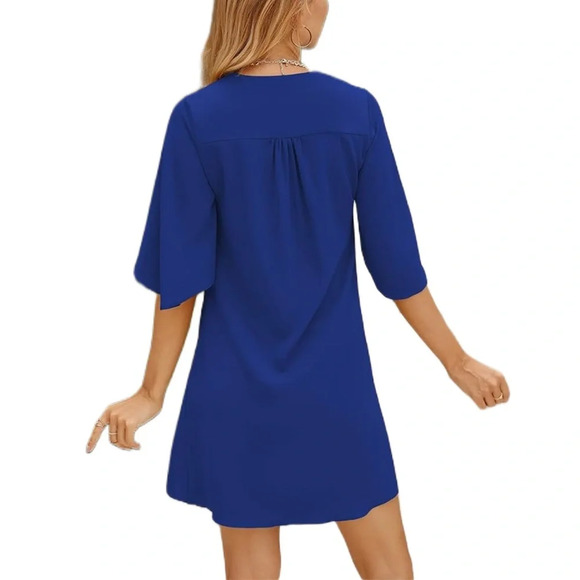 NWT Women’s Mid Sleeve Bell Sleeved Mini Dress - Picture 4 of 6